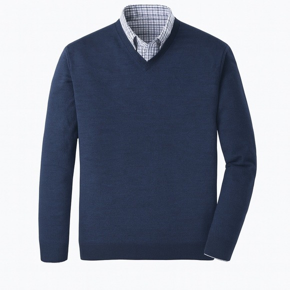 Peter Millar Other - Peter Millar XL Men's Dark Blue V-Neck Sweater Cotton Cashmere Lightweight Knit